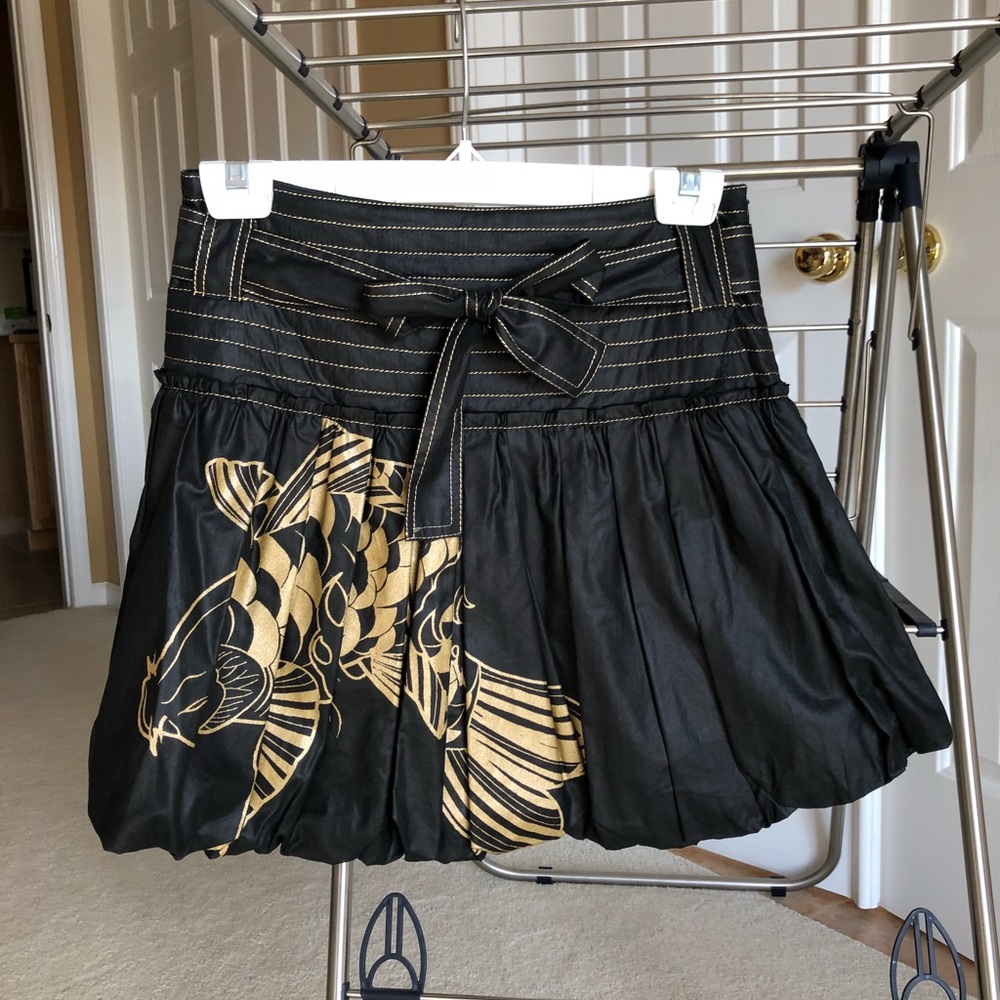 bubble mini skirt with gold detail